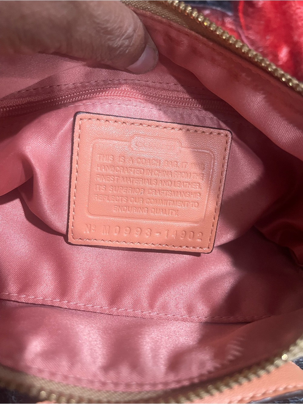 Coach Kristin Khaki Signature Jacquard Crossbody with Coral Trim - Picture 8 of 8